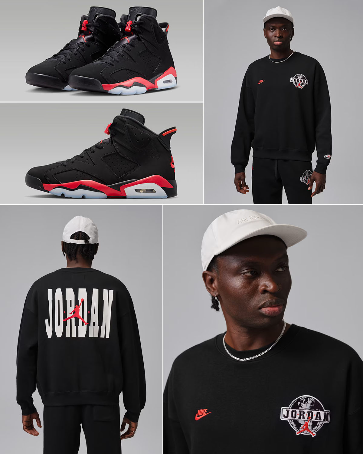 Air Jordan 6 Reverse Infrared Salesman x Jordan Brooklyn Worldwide Mens Crew Neck Sweatshirt Outfit