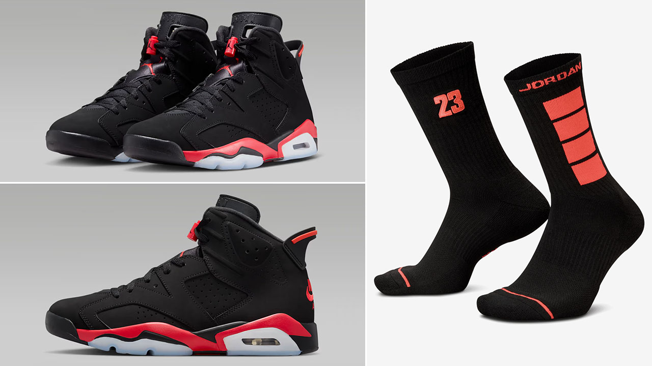Air Jordan 6 Reverse Infrared Salesman x Jordan Cat Scratch Crew Socks