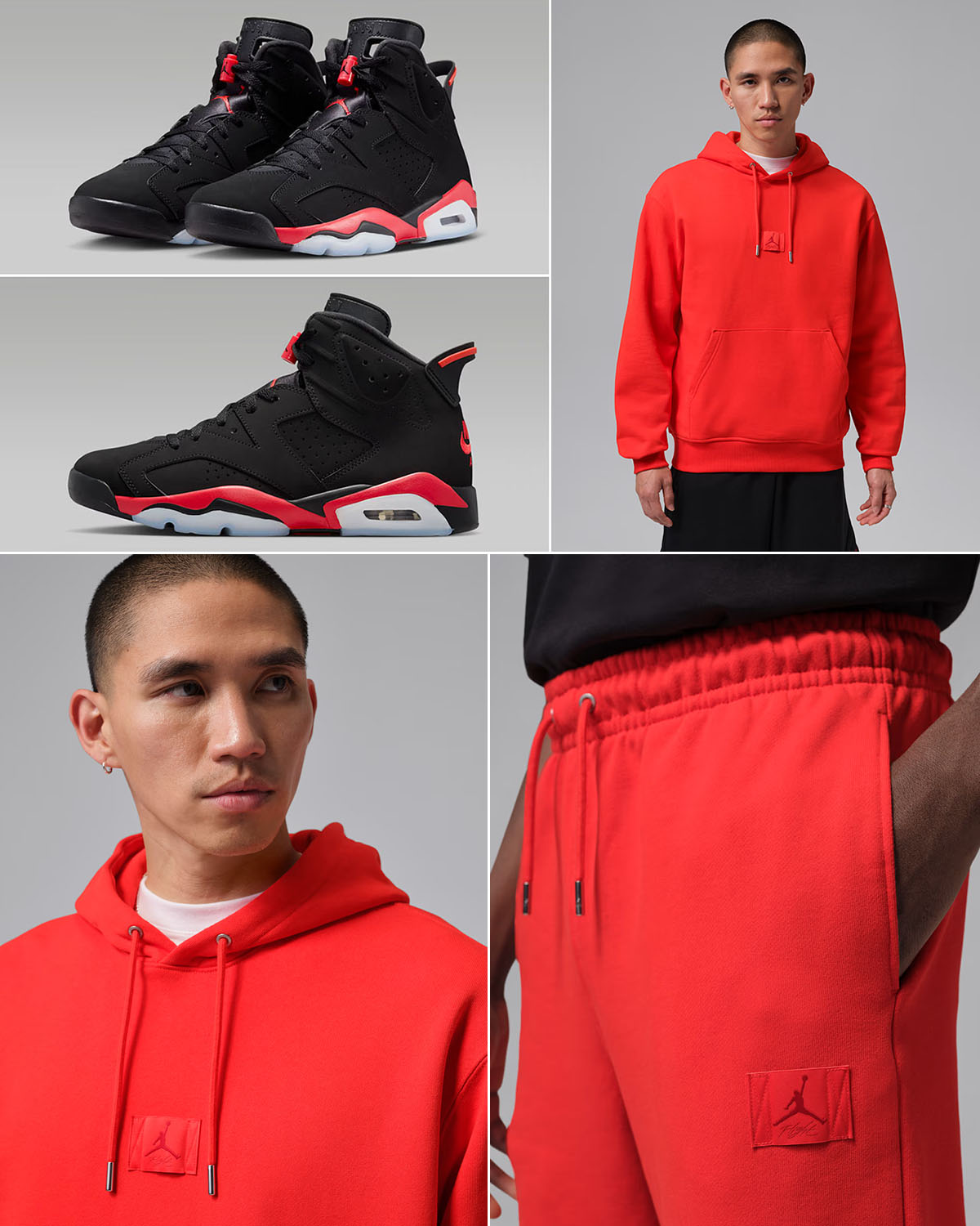 Air Jordan 6 Reverse Infrared Salesman x Jordan Flight Fleece Men's Pullover Hoodie and Pants Outfit