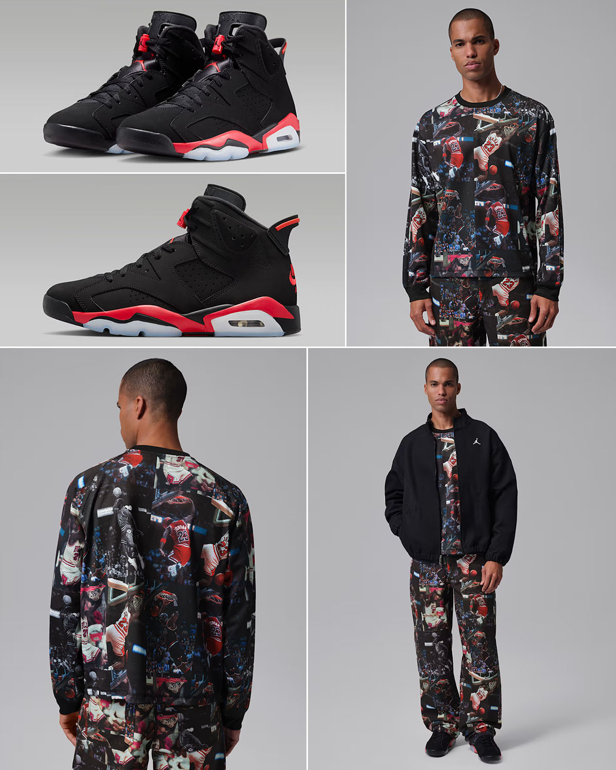 Air Jordan 6 Reverse Infrared Salesman x Jordan Flight Men's Printed Long-Sleeve Jersey Outfit