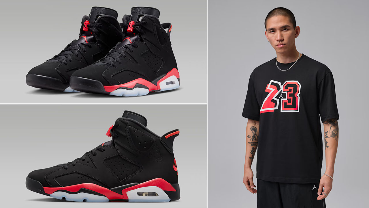 Air Jordan 6 Reverse Infrared Salesman x Jordan Men's 23 Graphic Black T-Shirt