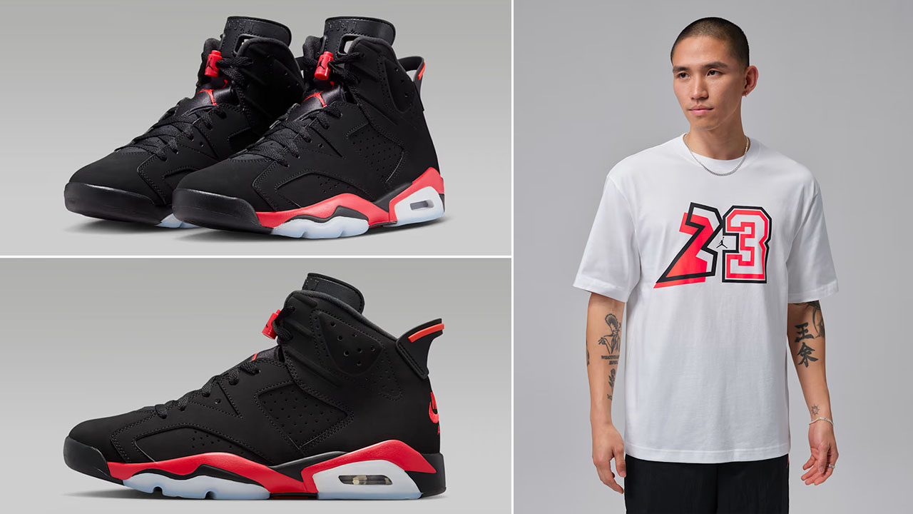 Air Jordan 6 Reverse Infrared Salesman x Jordan Men's 23 Graphic White T-Shirt
