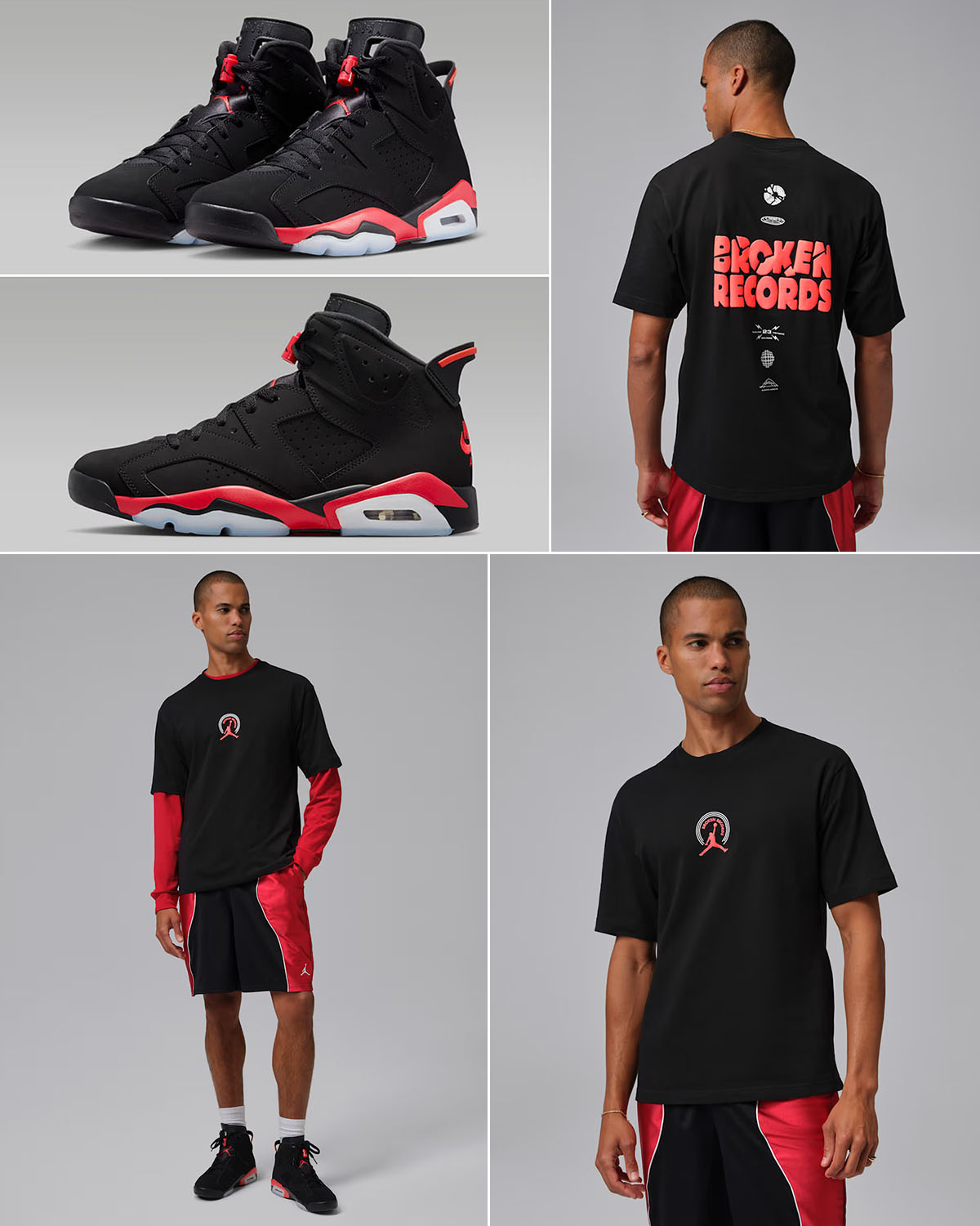 Air Jordan 6 Reverse Infrared Salesman x Jordan Men's Broken Records Graphic T-Shirt Black Infrared 23 Outfit