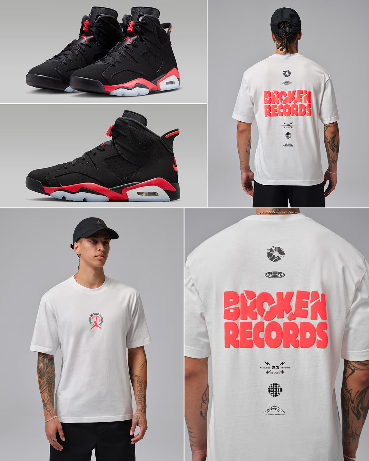 Air Jordan 6 Reverse Infrared Salesman x Jordan Men's Broken Records Graphic T-Shirt White Infrared 23 Outfit