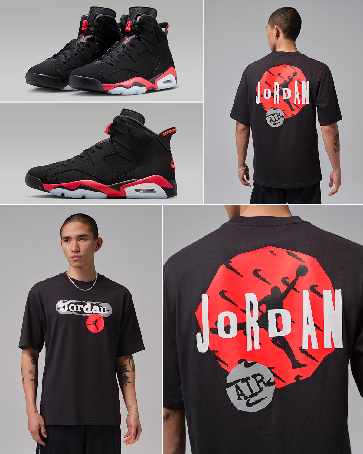 Air Jordan 6 Reverse Infrared Salesman x Jordan Men's Jumpman Swoosh Graphic T-Shirt Off Noir Infrared 23 Outfit