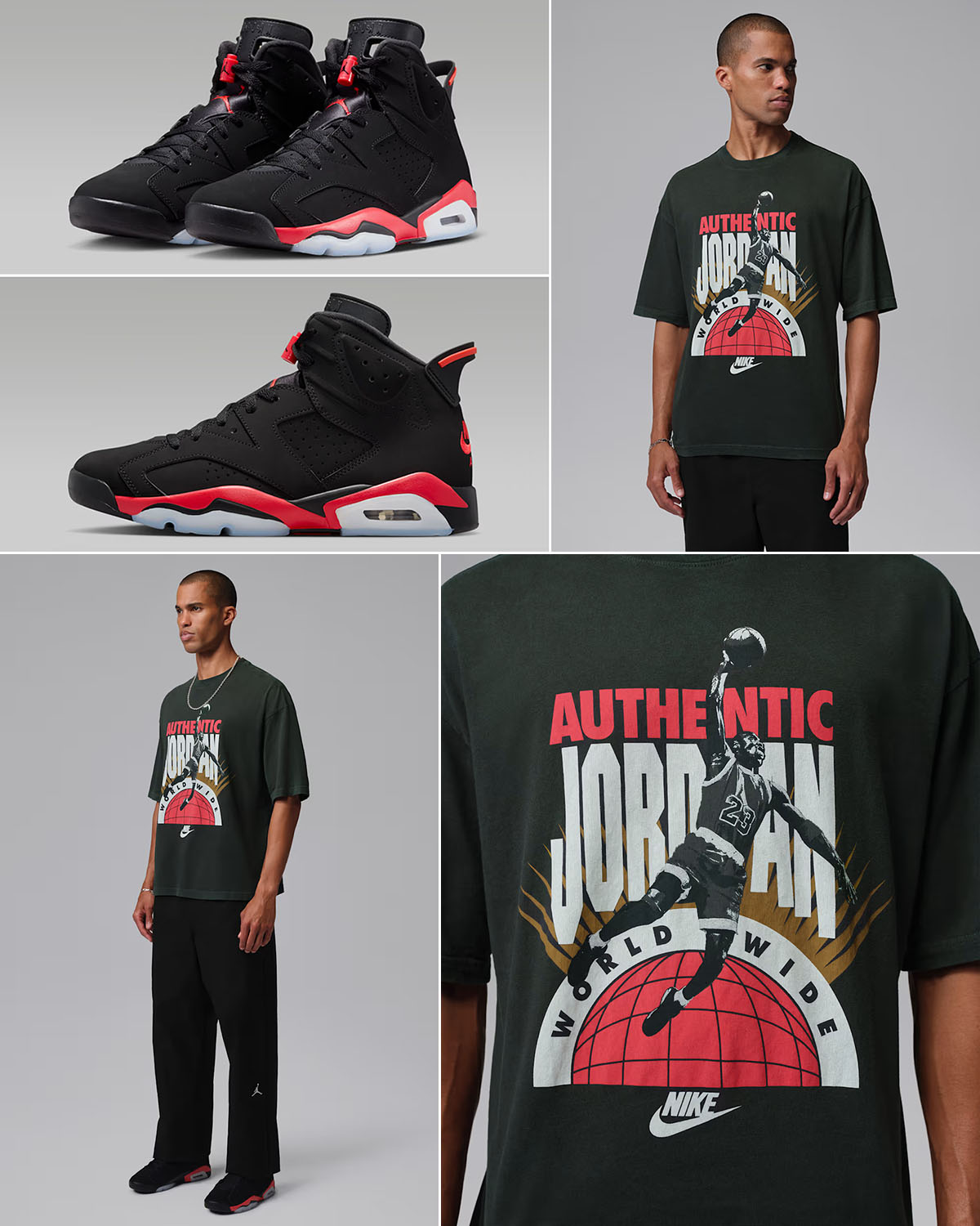 Air Jordan 6 Reverse Infrared Salesman x Jordan Men's Oversized Reissue T-Shirt Off Noir Infrared 23 Outfit