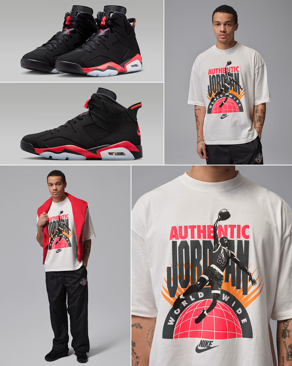 Air Jordan 6 Reverse Infrared Salesman x Jordan Men's Oversized Reissue T-Shirt Sail Infrared 23 Outfit