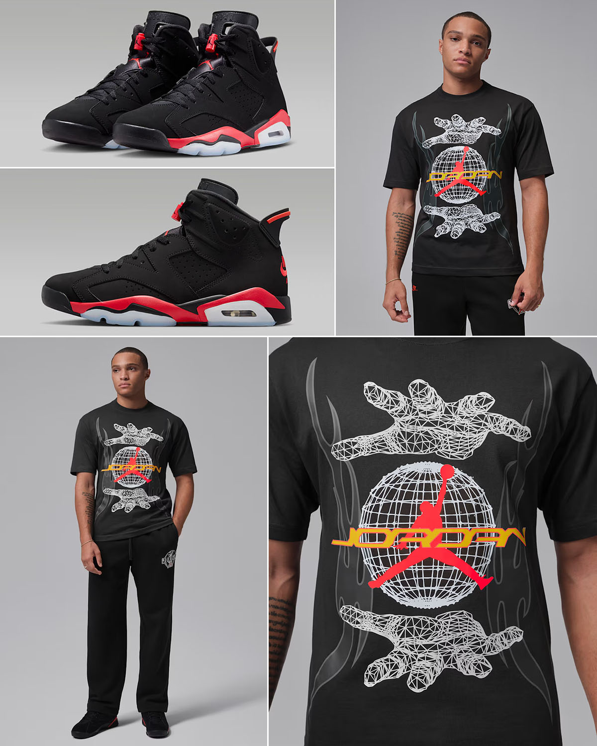Air Jordan 6 Reverse Infrared Salesman x Jordan Men's Worldwide Graphic T-Shirt Off Noir Infrared 23 Outfit