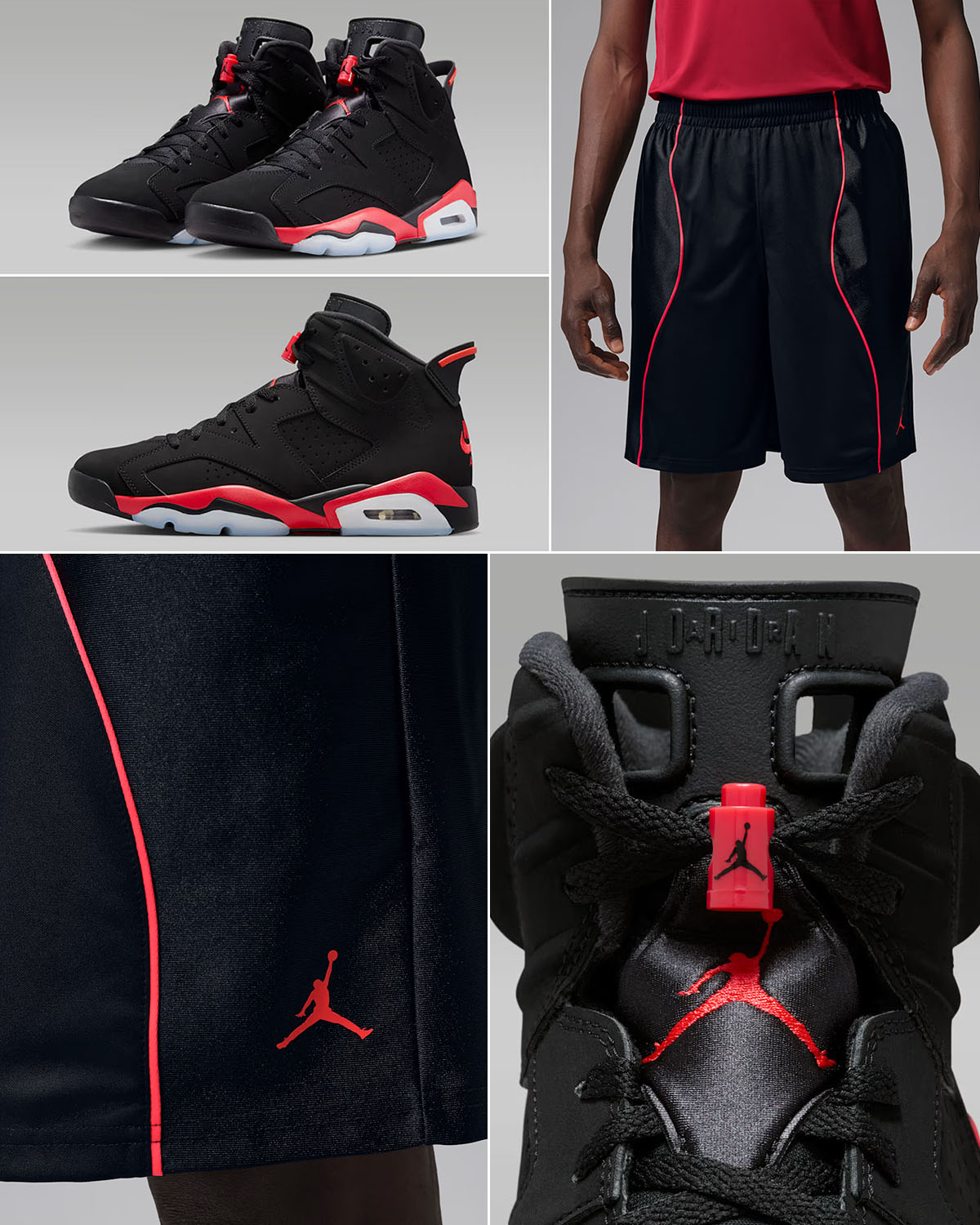 Air Jordan 6 Reverse Infrared Salesman x Jordan Sport Men's Dri-Fit Y2K Shorts Black Infrared 23 Outfit