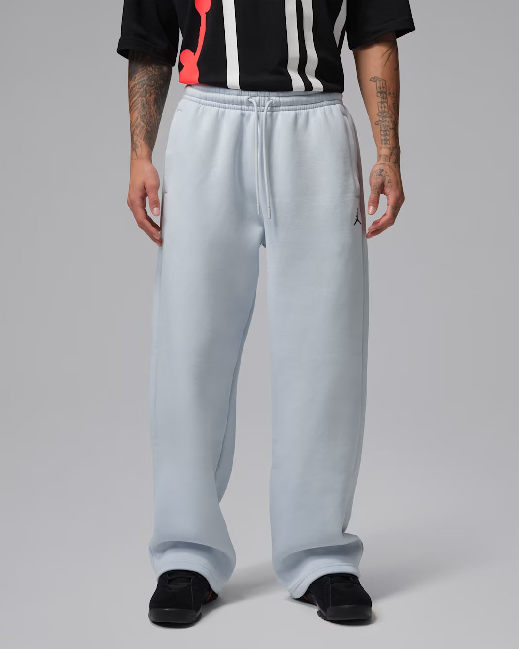 Jordan Brooklyn Fleece Men's Oversized Open-Hem Pants Aura Black 1