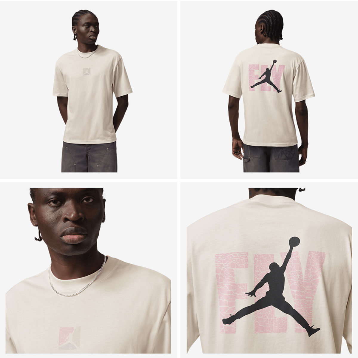 Jordan Ele Graphic Mens T Shirt Pale Ivory Iced Carmine Black
