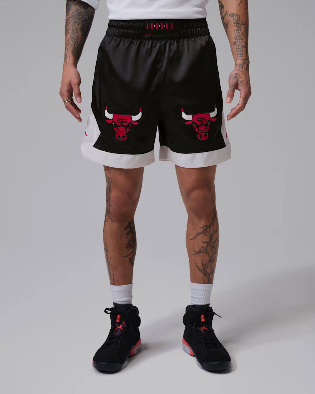 Jordan Flight Men's Muay Thai Shorts Black White Red 1