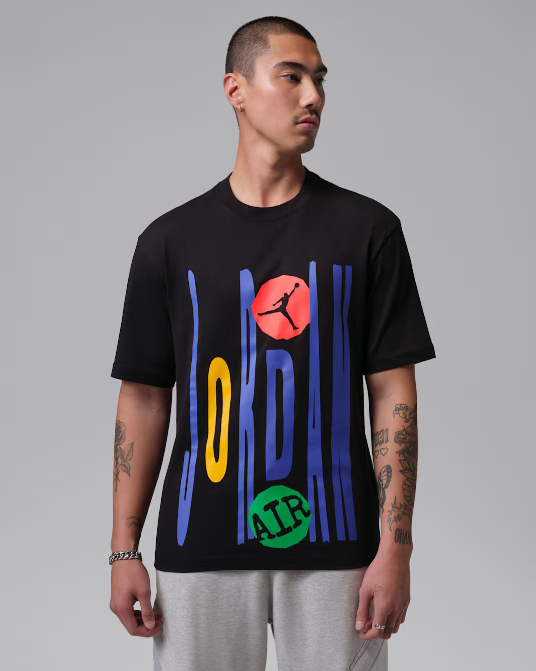 Jordan Men's Technicolor T-Shirt Black Infrared Multi Color 1