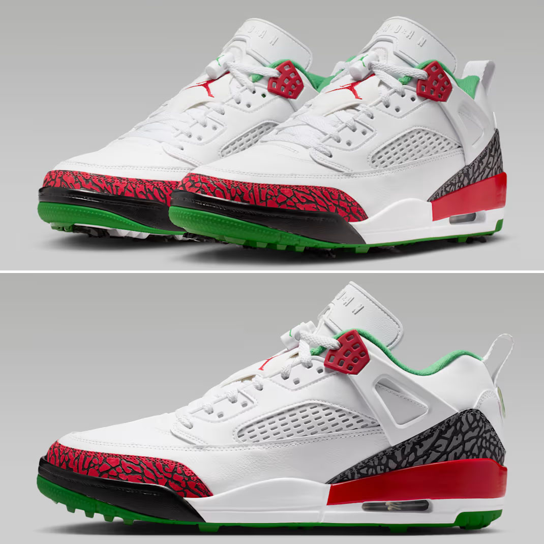 Jordan Spizike Golf White Classic Green Cool Grey Varsity Red Mens Golf Shoes HQ4365-100