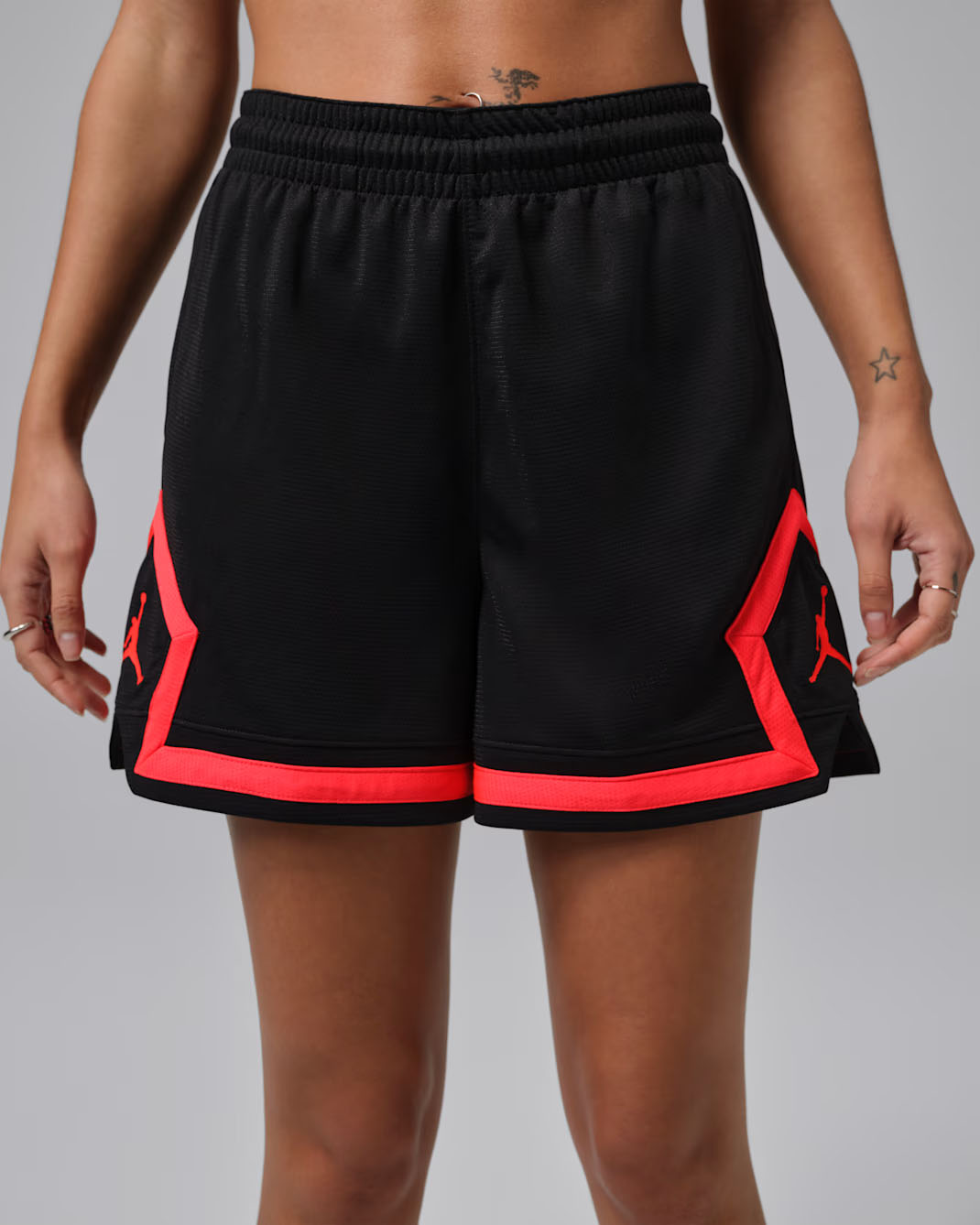 Jordan Sport Womens Diamond Shorts Black Infrared 1