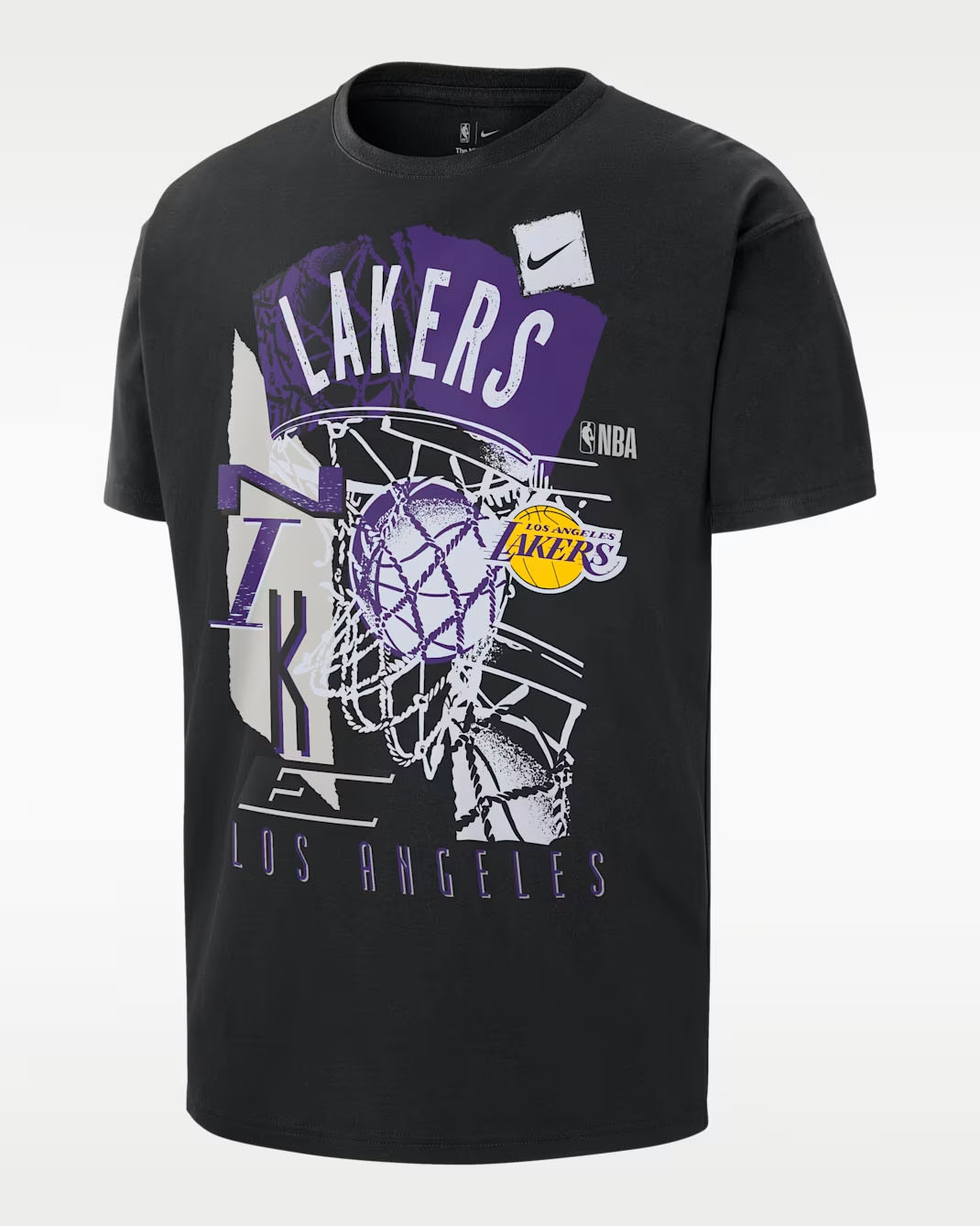 Los Angeles Lakers Courtside Men's Nike NBA Vintage T-Shirt Black