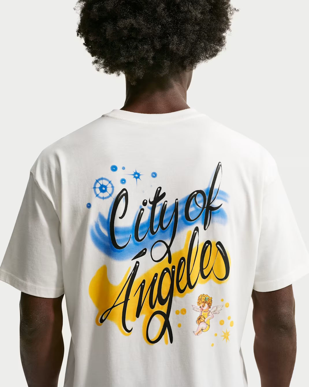 NIke City of Angels Mens Basketball T Shirt Sail 2