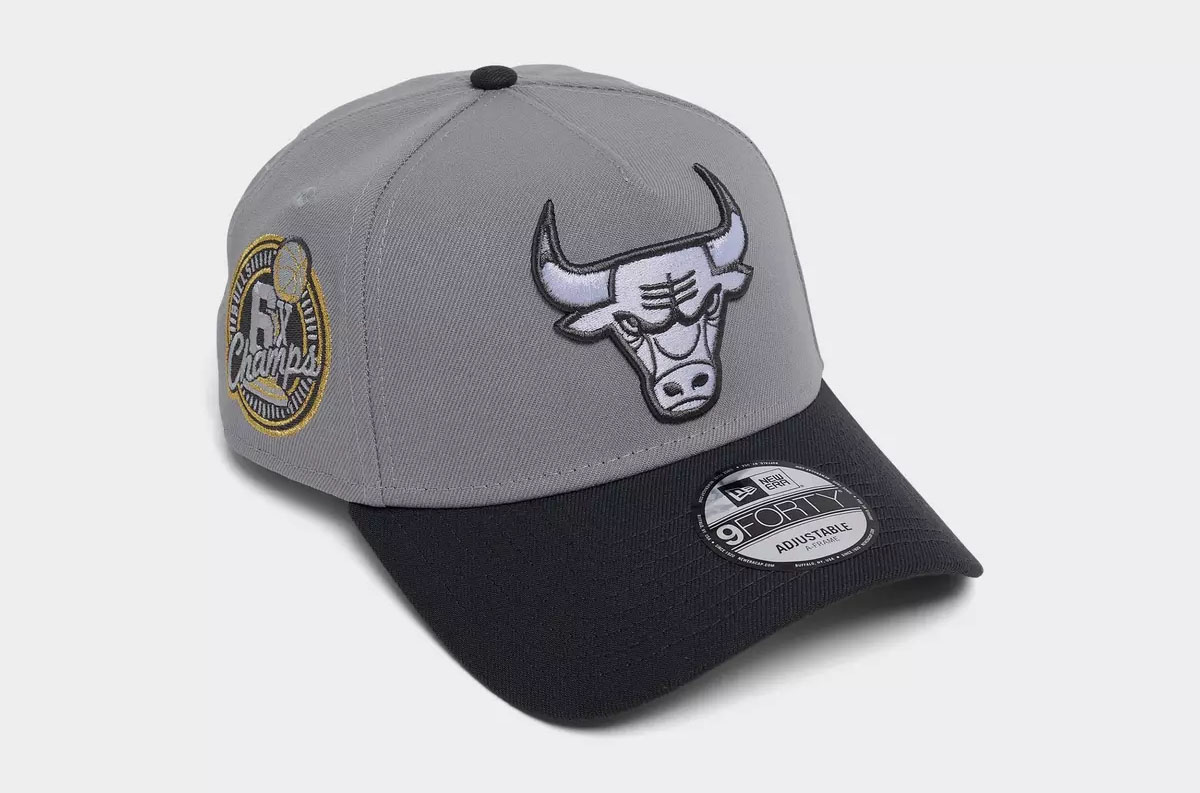 Ne Era Chicago Bulls 9FORTY A Frame Snapback Hat Wolf Grey 3