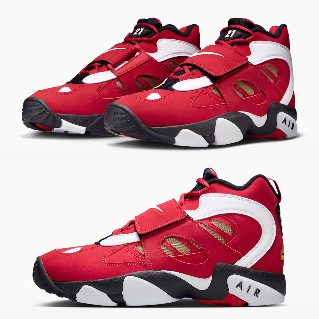 Nike Air Diamond Turf 2 Prime Red Black Metallic Gold White Mens Sneakers HQ2631-600