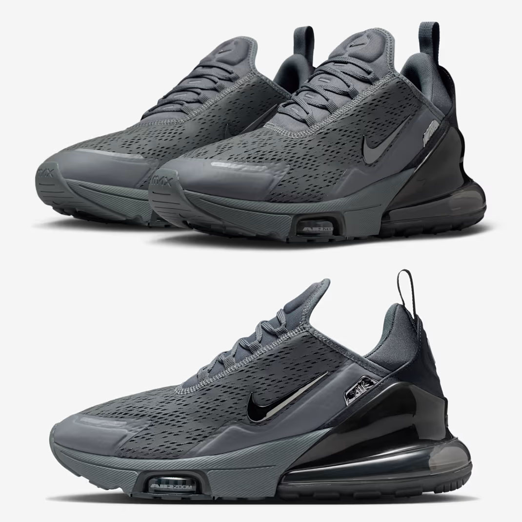 Nike Air Max 270 Premium Smoke Grey Anthracite Iron Grey Metallic Silver Mens Sneakers IO9883-006