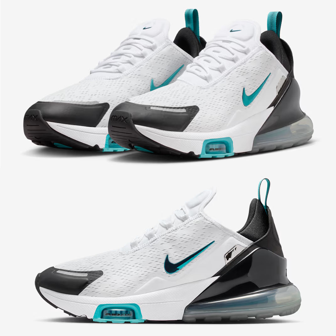 Nike Air Max 270 Premium White Black Metallic Silver Dusty Cactus Mens Sneakers IO9883-103