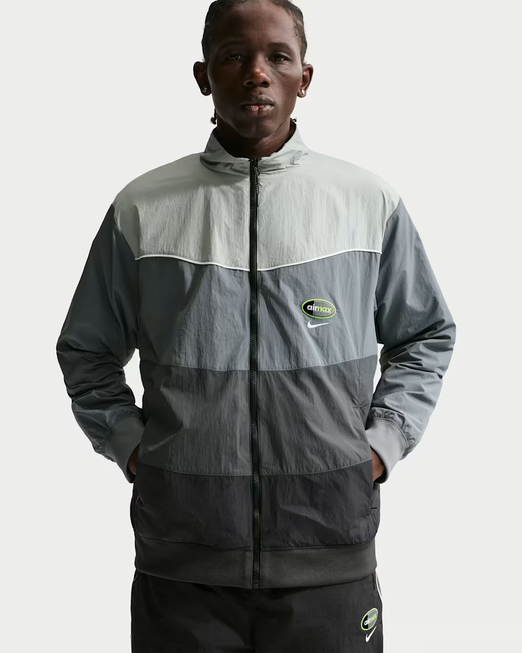 Nike Air Max 95 OG Neon 2026 Mens Woven Jacket Anthracite Dark Grey Cool Grey Neon Yellow