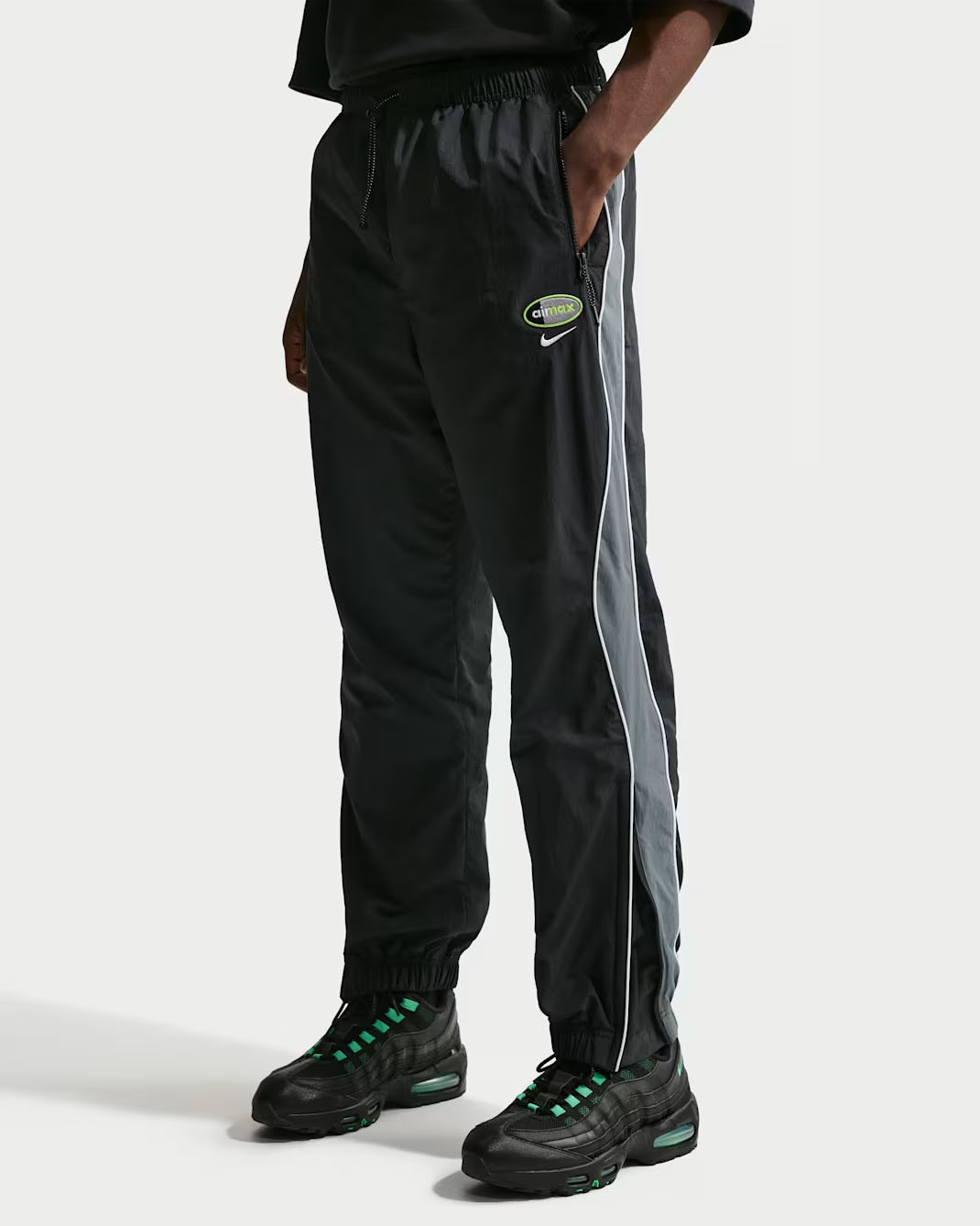 Nike Air Max 95 OG Neon 2026 Mens Woven Pants Anthracite Cool Grey Neon Yellow