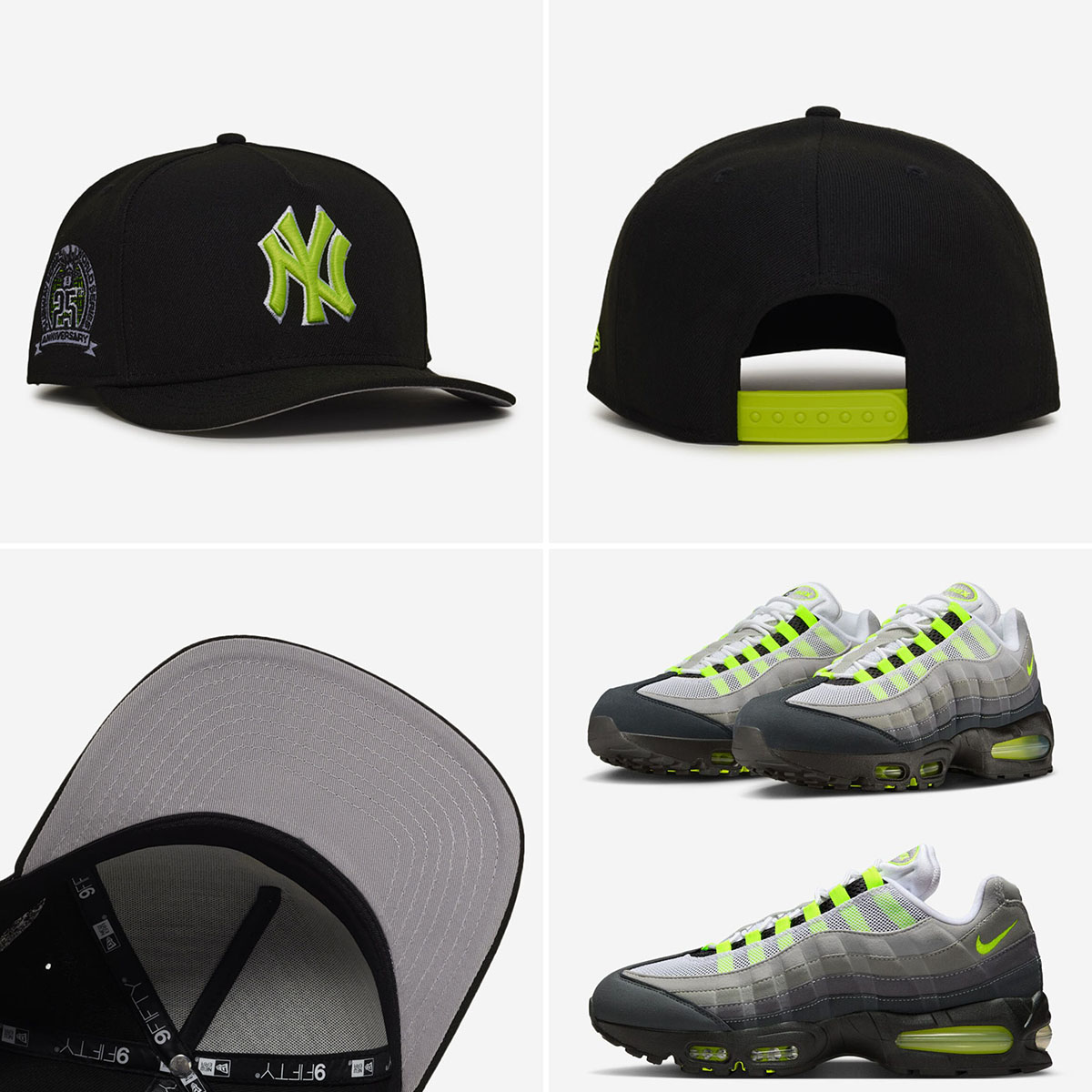Nike Air Max 95 OG Neon Big Bubble 2026 x New York Yankees New Era 9FIFTY A Frame Hat Snapback Cap