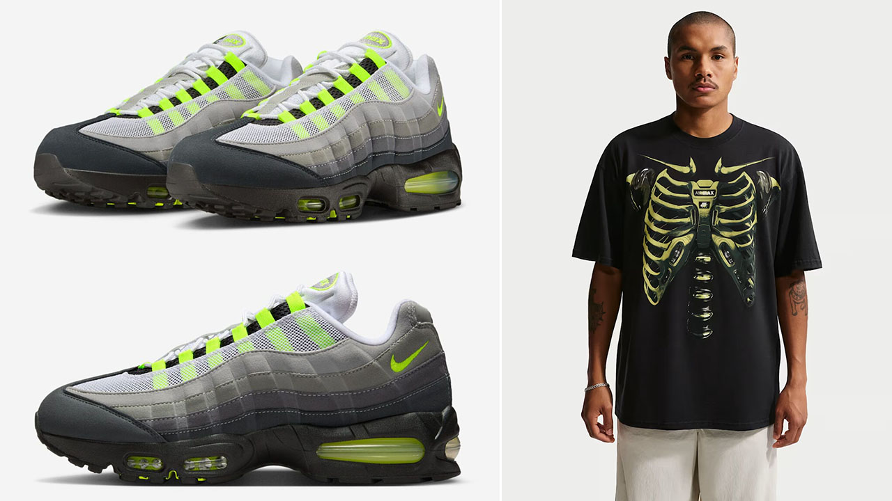 Nike Air Max 95 OG Neon Big Bubble 2026 x Nike Air Max 95 Exoskeleton T Shirt