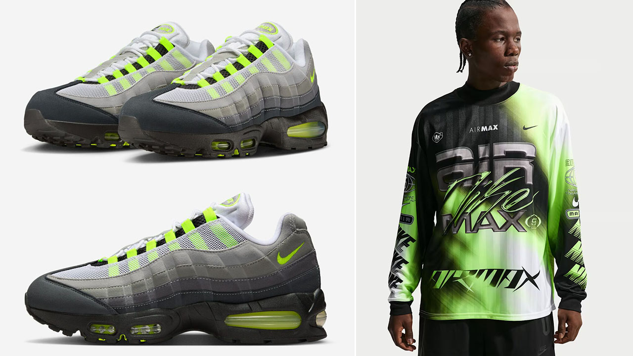 Nike Air Max 95 OG Neon Big Bubble 2026 x Nike Air Max 95 Long Sleeve Jersey Shirt