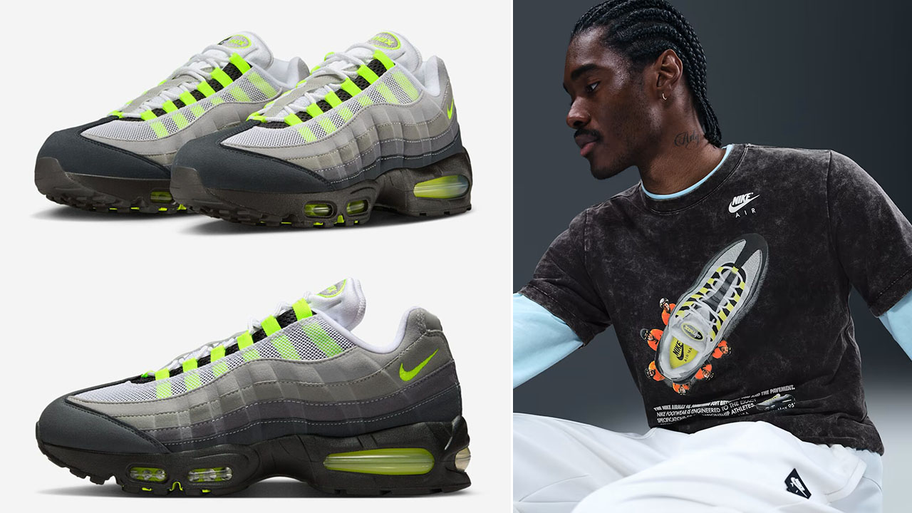 Nike Air Max 95 OG Neon Big Bubble 2026 x Nike Air Max 95 Vintage Wash T Shirt