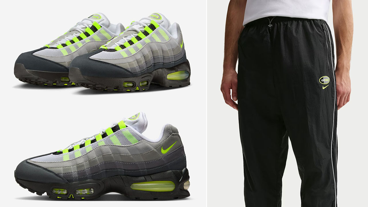 Nike Air Max 95 OG Neon Big Bubble 2026 x Nike Sportswear Air Max 95 Black Woven Pants