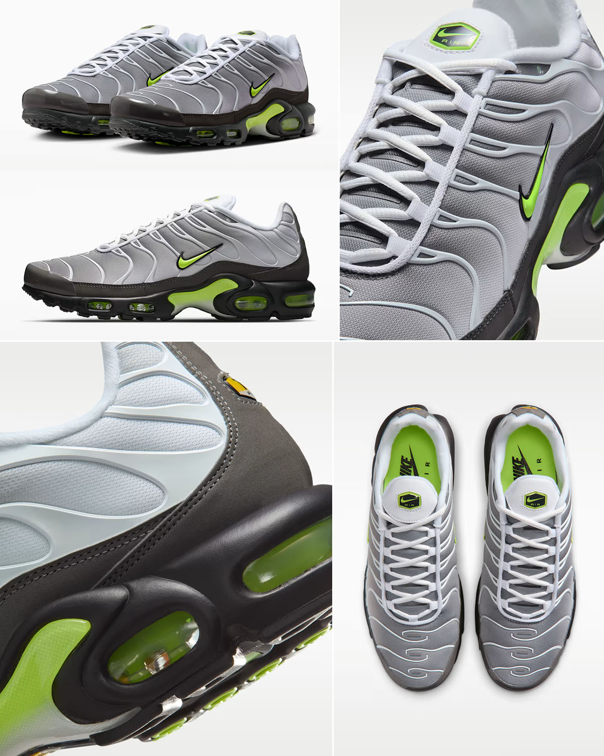 Nike Air Max Plus White Pearl Grey Black Neon Yellow IQ0288-100