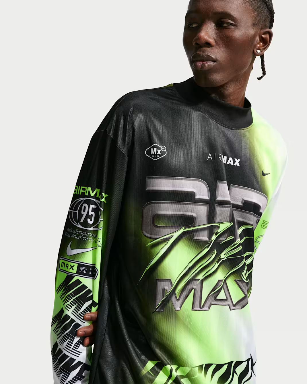 Nike Culture of Football Men's Dri-FIT Long-Sleeve Soccer Jersey Volt Black White 3
