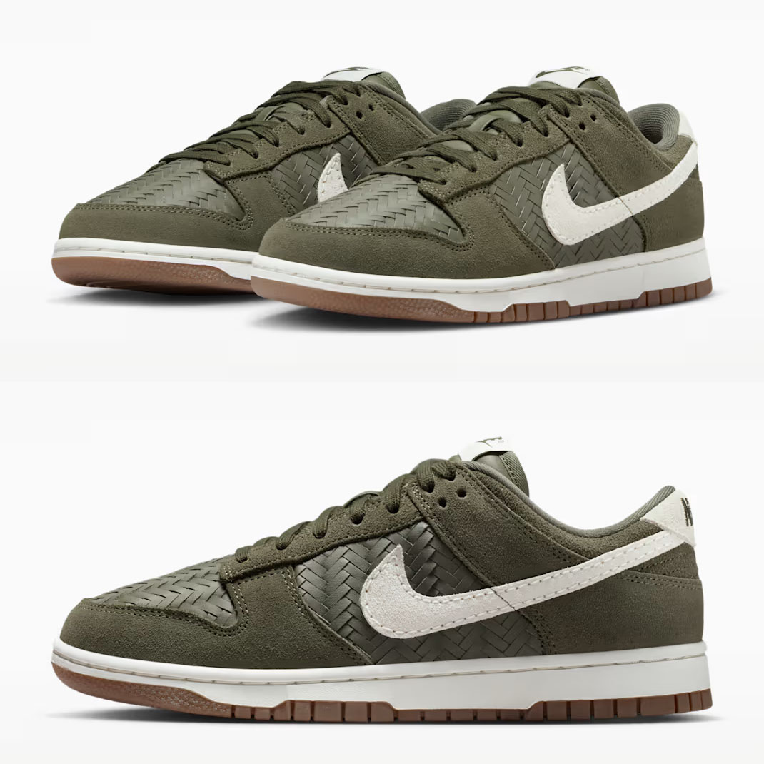 Nike Dunk Low Premium SE Medium Olive Gum Dark Brown Sail Womens Sneakers IB6161-200