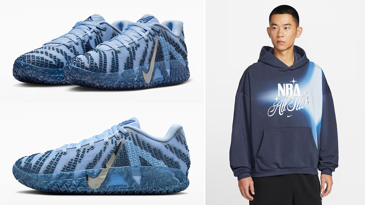 Nike Ja 3 Cobalt Bliss Warning Label All Star Hoodie Outfit