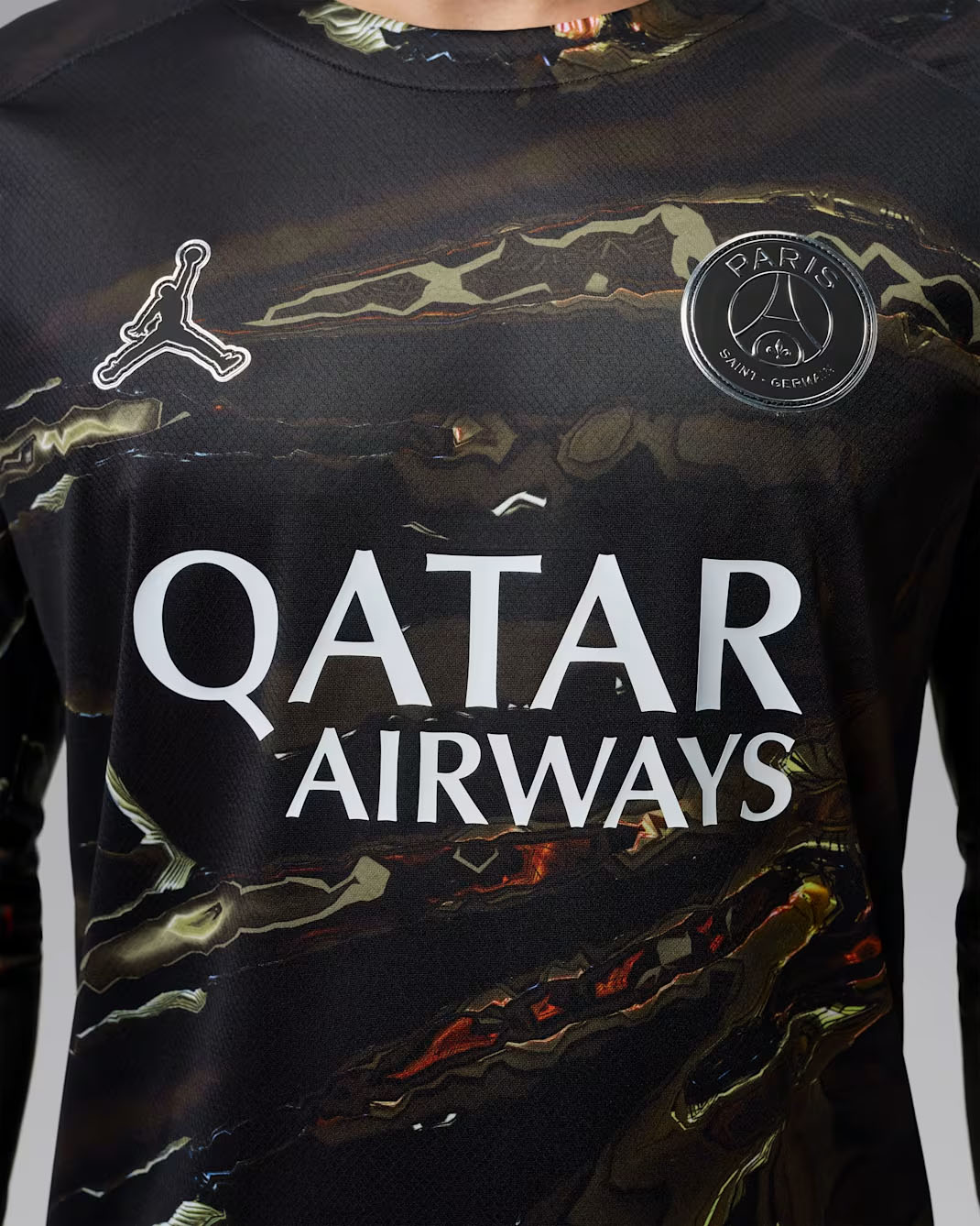 Paris Saint-Germain Jordan Brand 2025:26 Night Edition Stadium Replica Long Sleeve Soccer Jersey 3