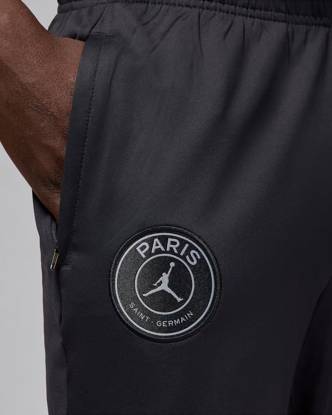 Paris Saint-Germain Strike Fourth Men's Jordan Dri-FIT Soccer Knit Pants Off Noir Grey 2