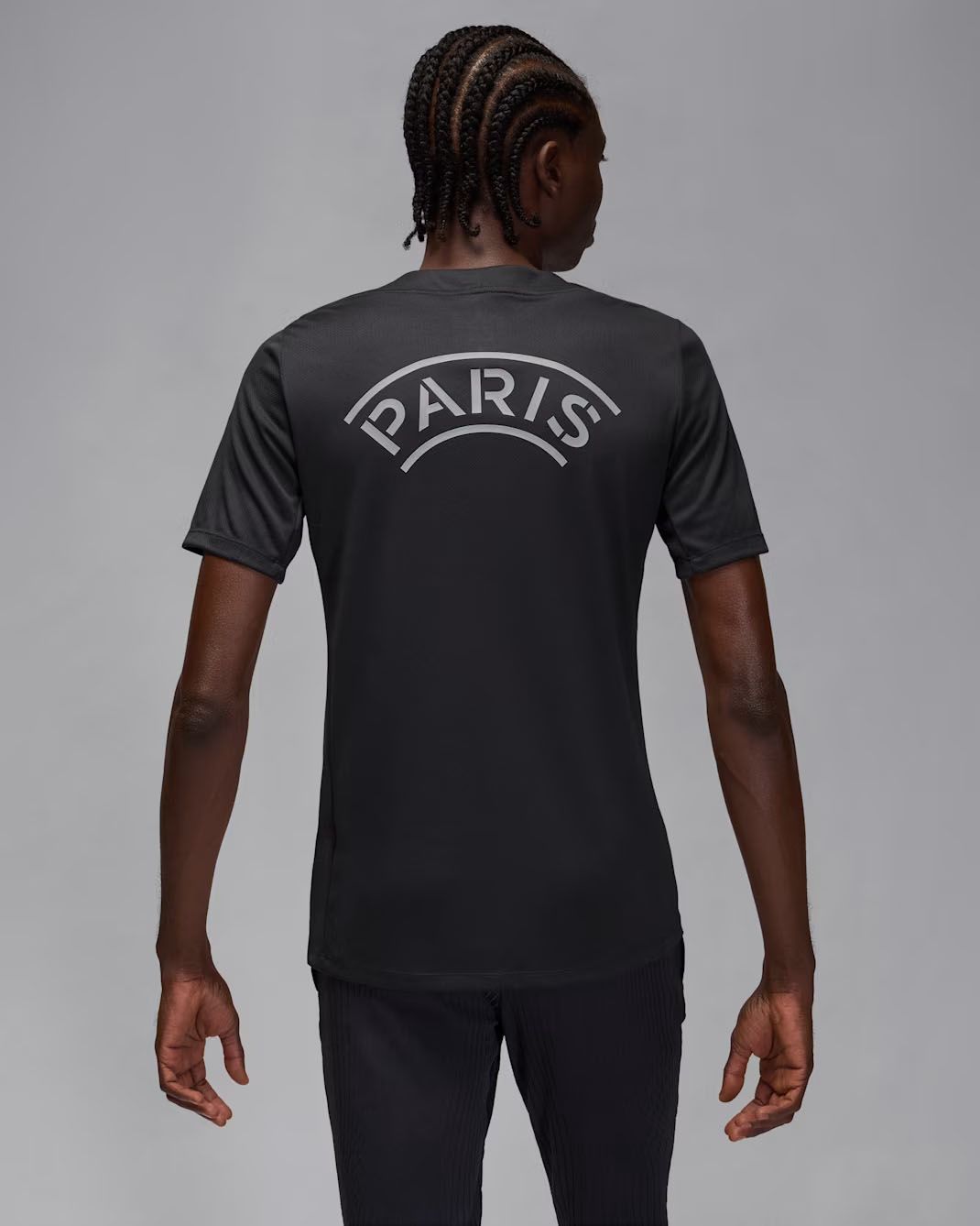 Paris Saint-Germain Strike Fourth Men's Jordan Dri-FIT Soccer Short-Sleeve Top Off Noir Grey 2