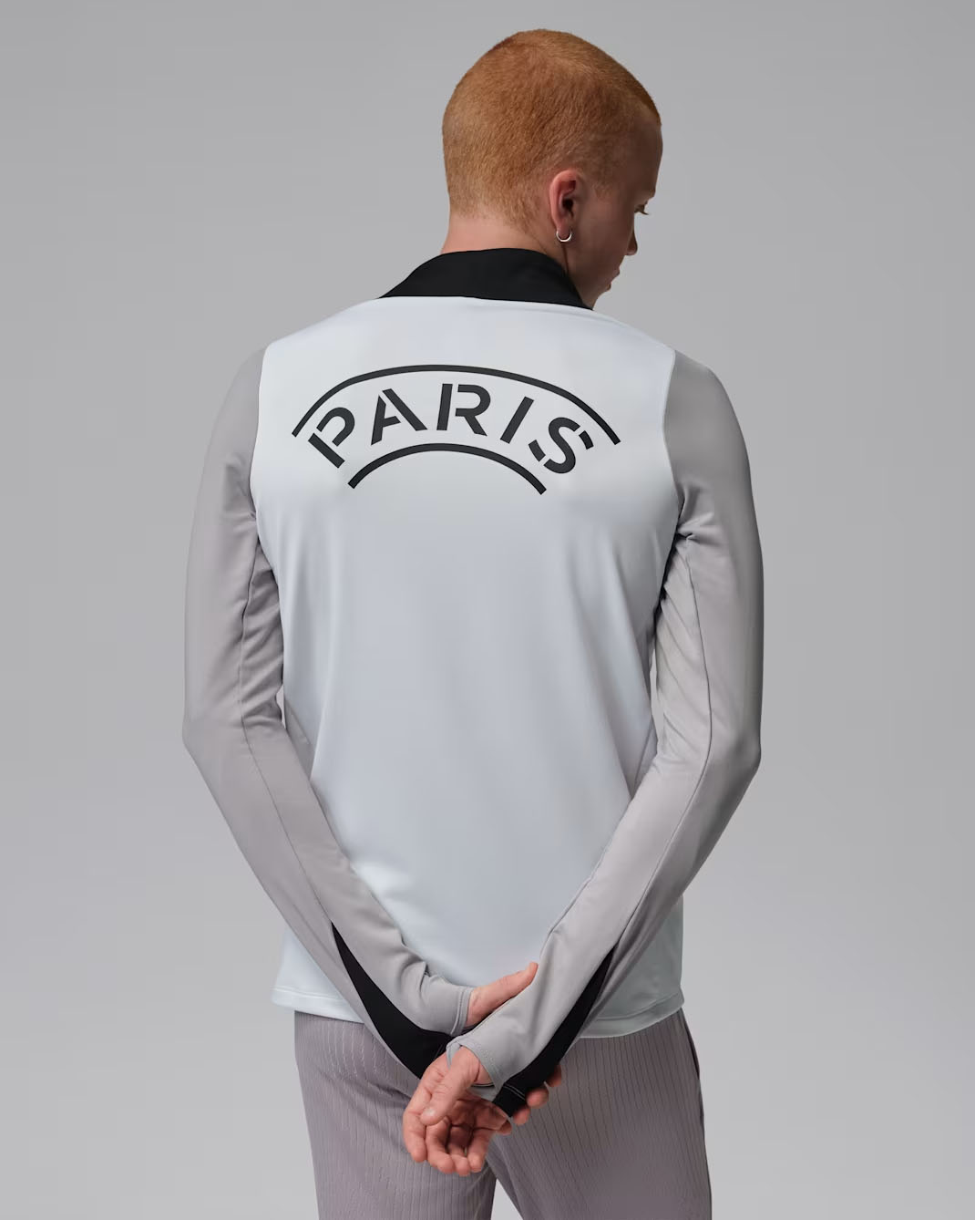 Paris Saint-Germain Strike Night Edition Men's Jordan Dri-FIT Soccer Knit Drill Top White Grey Black 2