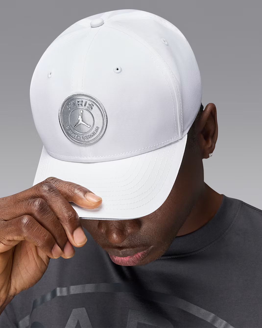 Paris Saint-Germaine Rise Structured Hat White Silver 3