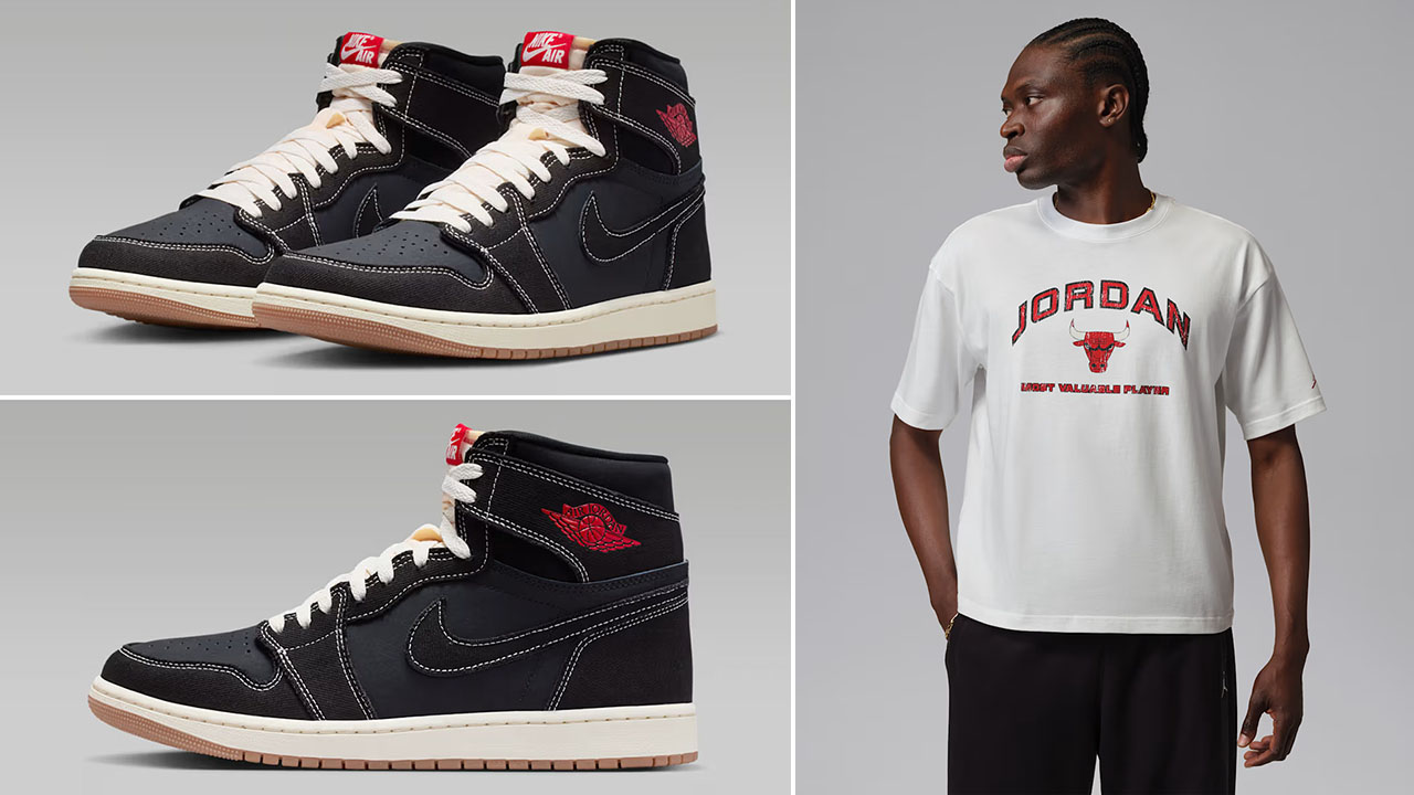 Air Jordan 1 High OG Flight Club x Jordan Flight Essentials Men's Boxy Graphic White T-Shirt to Match Sneakers