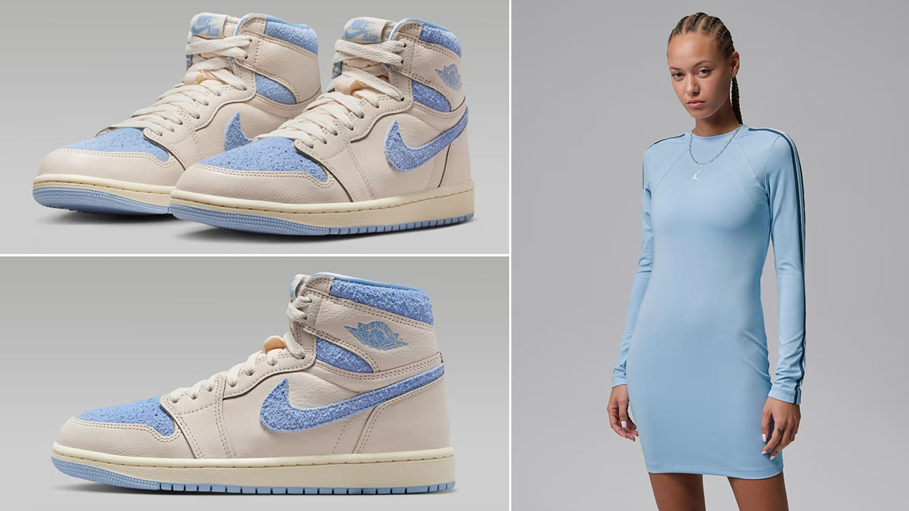 Air Jordan 1 High OG Psychic Blue x Jordan Brooklyn Women's Long-Sleeve Dress