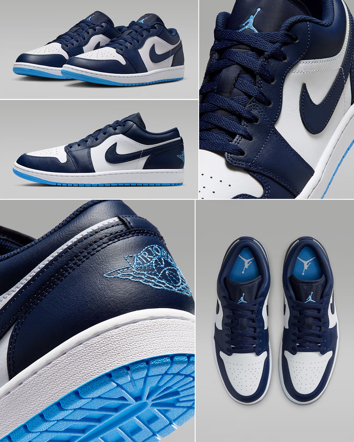Air Jordan 1 Low Midnight Navy White University Blue 553558-404