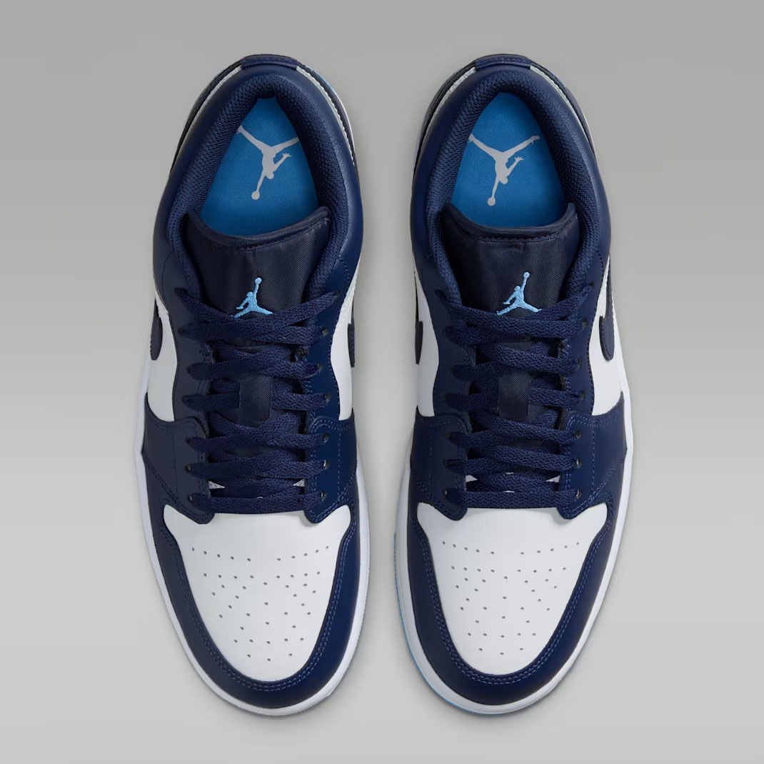 Air Jordan 1 Low Midnight Navy White University Blue Mens Sneakers 4