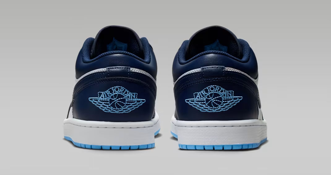 Air Jordan 1 Low Midnight Navy White University Blue Mens Sneakers 5