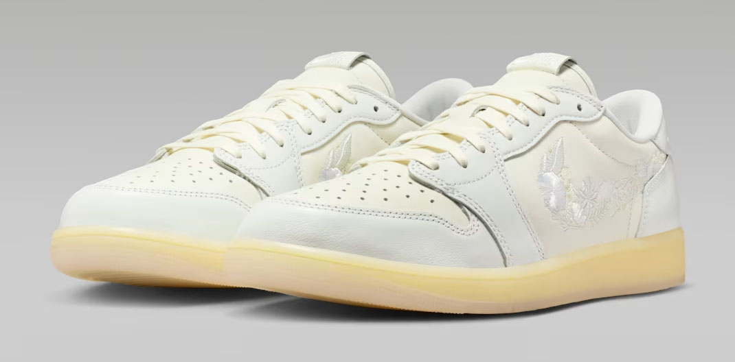 Air Jordan 1 Low OG Floral Swoosh Mens Sneakers 1