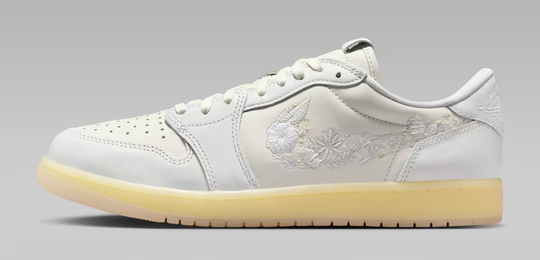 Air Jordan 1 Low OG Floral Swoosh Mens Sneakers 2