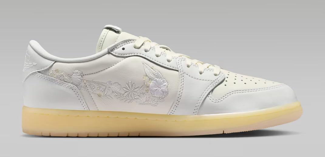 Air Jordan 1 Low OG Floral Swoosh Mens Sneakers 3