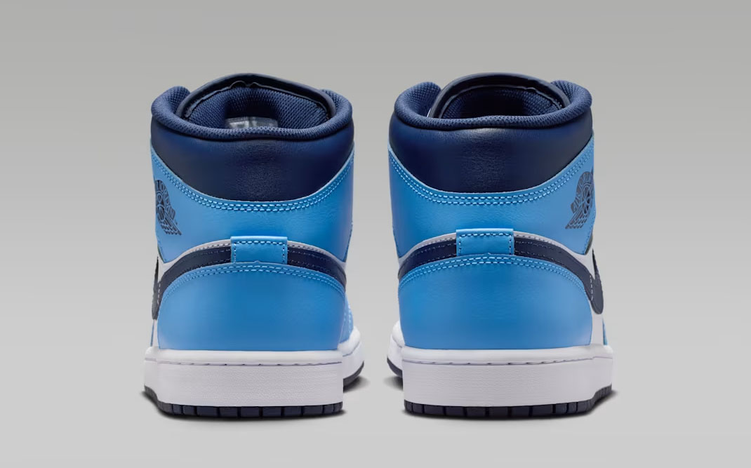 Air Jordan 1 Mid University Blue White Midnight Navy Mens Sneakers 5